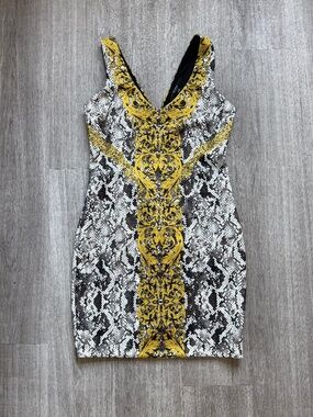 GUESS Python-Print Baroque Bodycon Dress